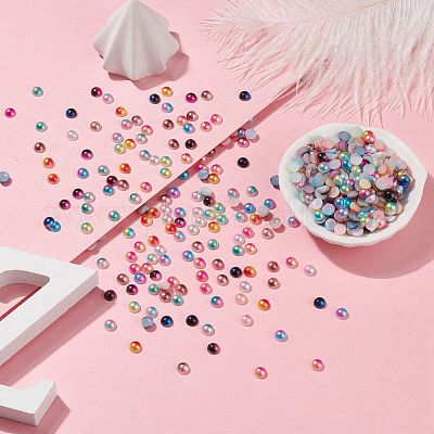 Имитация жемчуга кабошонов акриловые OACR-R063-8mm-M-1