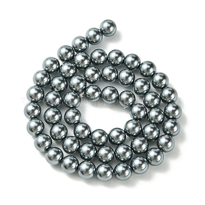 Круглые бусины из экологически чистого окрашенного стекла с жемчугом HY-A002-8mm-RB077-1