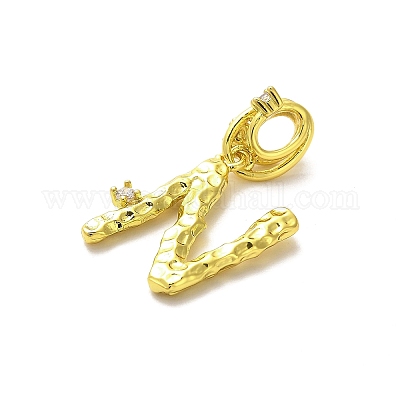 Реечное покрытие латунь микро паве кубический цирконий европейские подвески с подвесками KK-L210-015G-N-1