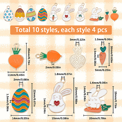 Подвески из сплава эмали 40шт 10 стиля ENAM-SC0004-75-1