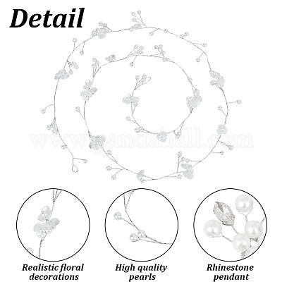 1шт свадебный ободок с цветочным жемчугом для невесты OHAR-GO0001-07-1