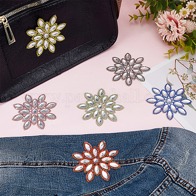 6 шт. 6 цвета снежинки блестящие стеклянные стразы горячей фиксации DIY-FG0007-62-1