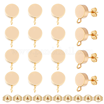 30 шт. латунные серьги-гвоздики KK-HS0001-72A-1