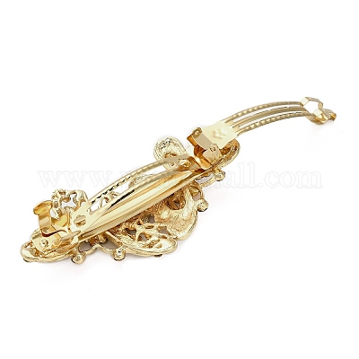 Заколки для волос из сплава со стразами и эмалью OHAR-B006-01G-02-1