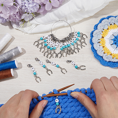 20 шт. синтетические бирюзовые маркеры для подвесок с замком HJEW-SC00037-1