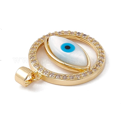 Латунные микропаве прозрачные подвески с фианитом KK-G439-52G-1