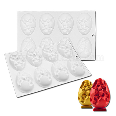 2PCS 3D Easter Egg Baking Mold 2 Sizes Easter Egg Silicone Mold