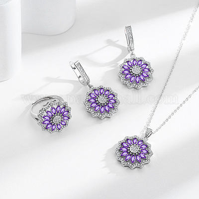 Комплект украшений из цветочной латуни с микропаве из кубических цирконий FS-WG0AAA8-01-1