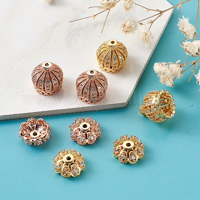 Полый латунный микропаве прозрачный кубический цирконий ZIRC-TA0001-16-1