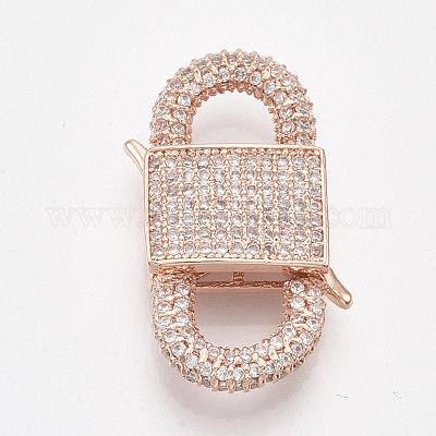 Латунь микро проложить Цирконом застежками ZIRC-S061-135-1