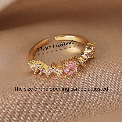 Регулируемые латунные открытые манжеты с микропаве из кубического циркония для женщин JR0029-1-1