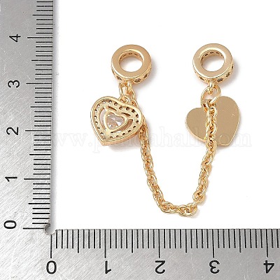 Латунный микропаве прозрачный кубический цирконий кабельная цепочка европейские бусины KK-G531-07D-G-1