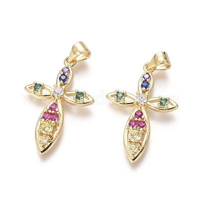 Позолоченные латунные подвески ZIRC-L087-009G-1