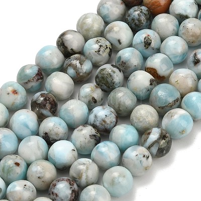 Природные ларимар бисер нитей G-L642-B19-6mm-1