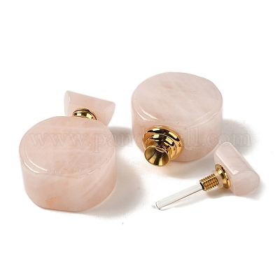 Флаконы для духов с капельницей из натурального розового кварца DJEW-H010-04G-02-1