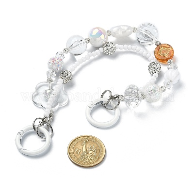 Акриловые мобильные ремешки из бисера HJEW-JM01057-1