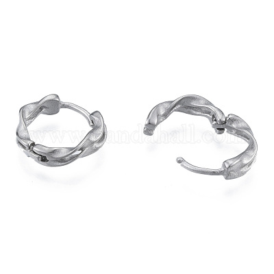 Не тускнеющие серьги-кольца из хирургической нержавеющей стали 316 для мужчин и женщин EJEW-N052-09-1