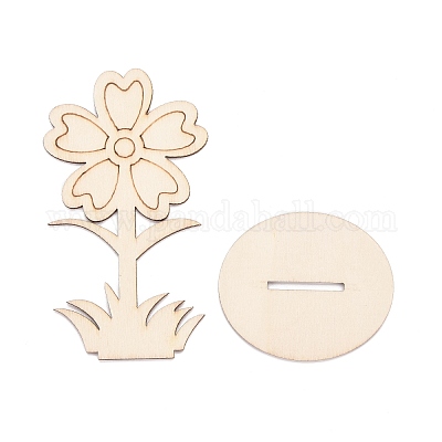 Вырезание незаконченных деревянных цветов своими руками WOOD-P017-05-1