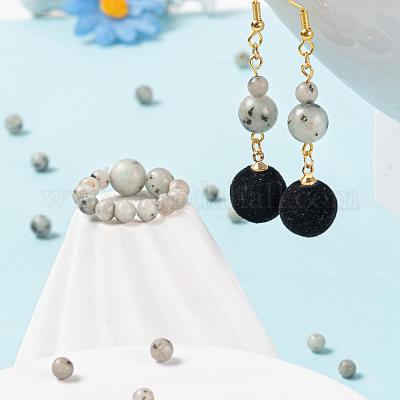 340шт 4 размера бусины из натуральной кунжутной яшмы / киви-яшмы G-LS0001-33-1