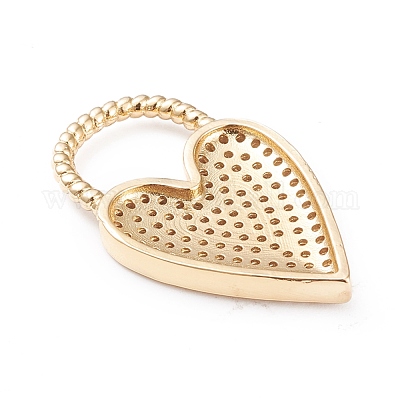 Латунные микропаве прозрачные подвески с фианитом ZIRC-L097-004G-1