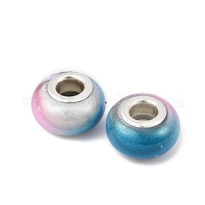 Двухцветные непрозрачные европейские бусины-рондель из смолы RESI-Z046-02D-1