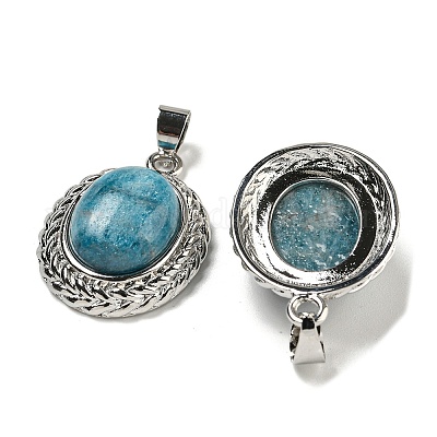 Овальные подвески из натурального апатита G-B079-02P-06-1