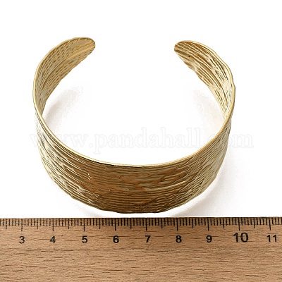 Текстурированные браслеты-манжеты из нержавеющей стали 304 BJEW-G734-01B-G-1