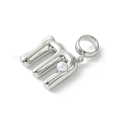 Покрытие стойки латунь с АБС-пластиком жемчуг европейские подвески KK-G501-02M-P-1