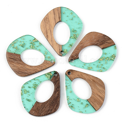 Подвески из прозрачной смолы и ореха RESI-S389-016A-B02-1