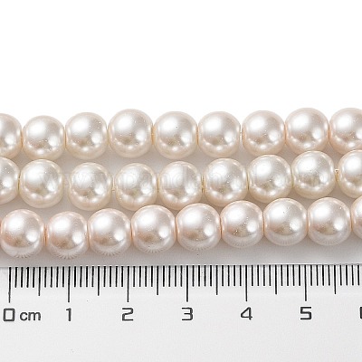 (распродажа с дефектом: выцветание) раскрашенные в запекание перламутровые стеклянные жемчужные нити круглые бусины HY-XCP0001-12-1