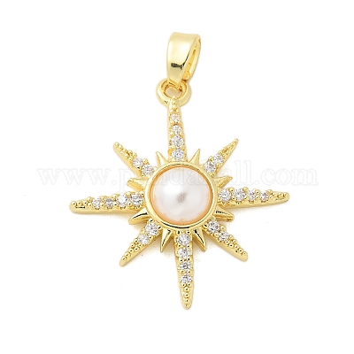 Латунные микропаве прозрачные подвески с фианитом KK-S507-01G-1