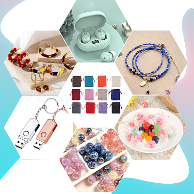 24 шт. 12-х цветные мешочки из мешковины для упаковки ABAG-BBC0001-09-1