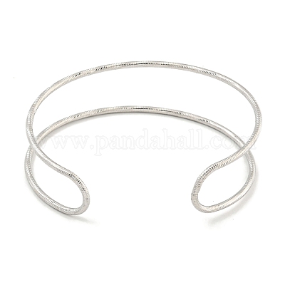 Не тускнеющие полые браслеты-манжеты из нержавеющей стали 304 BJEW-P331-07P-1