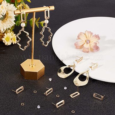 14 шт. латунные серьги-гвоздики DIY-CN0002-43-1