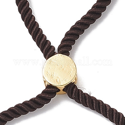 Наполовину готовые браслеты-слайдеры из скрученной миланской веревки FIND-G032-01G-10-1