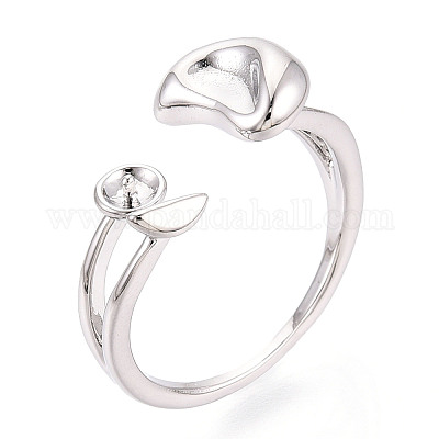 Закрепки для колец-манжет из латуни в форме луны KK-T076-40P-1