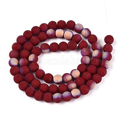 Нити из матовых непрозрачных стеклянных бусин GLAA-T032-P6mm-MBB05-1