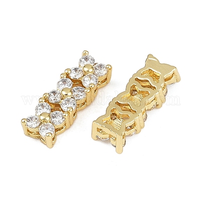 Экологичные прямоугольные подвески из латуни с микропаве и кубическим цирконием ZIRC-M087-10G-NR-1-1