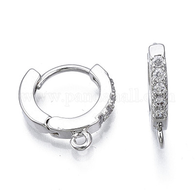 Латунные серьги-кольца из микро-паве с фианитами KK-T063-012P-NF-1