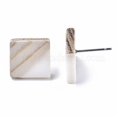 Серьги из смолы и дерева EJEW-N017-005A-1