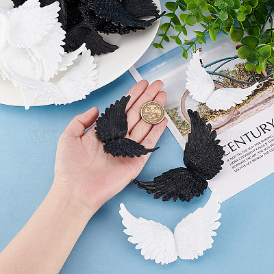 Wholesale PH PandaHall 24pcs 3D Plastic Angel Wings for Crafts 