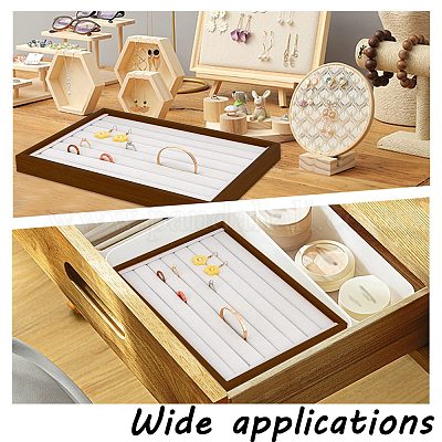 Подставки для деревянных колец прямоугольной формы с 7 слотом AJEW-WH0323-07-1