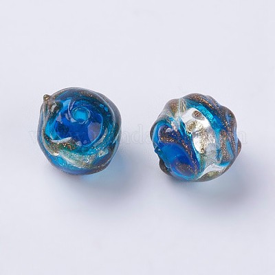 Бусины ручной работы бусины серебряной фольгой LAMP-J089-R04-1