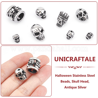 8 шт. 8 стиля хэллоуин бусины из нержавеющей стали STAS-UN0059-61-1