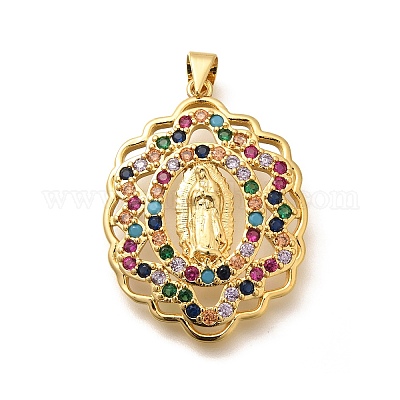 Религиозная тематика стойка покрытие латунь микропаве кубические циркониевые подвески KK-L226-007G-23-1