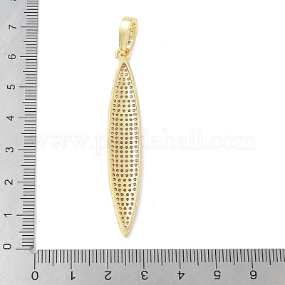 Реечное покрытие латунь микро паве прозрачный кубический цирконий большие подвески KK-G515-38G-1