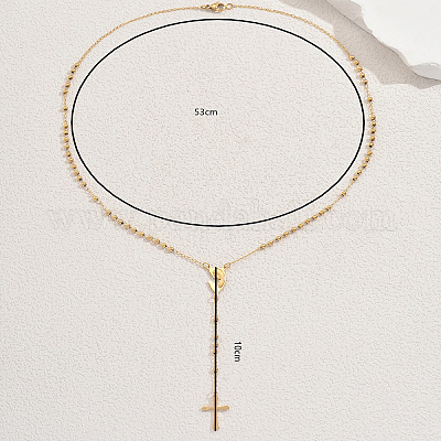 Женские четки с подвеской в виде креста из нержавеющей стали 201 PR5639-1