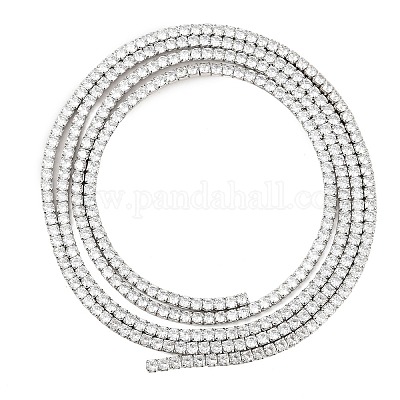 925 цепочка из стерлингового серебра с прозрачным кубическим цирконием STER-C016-02B-P02-1