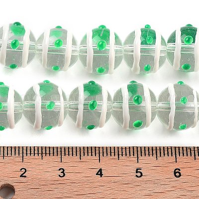 Стеклянные бусины с эмалевыми нитями GLAA-M047-01H-1