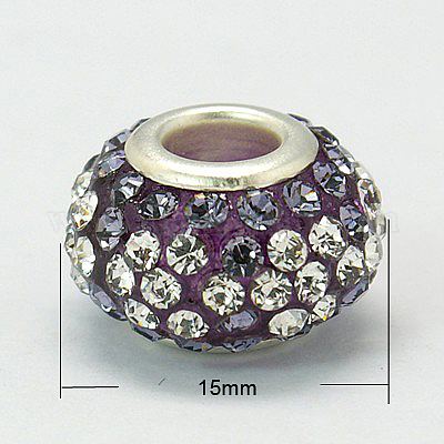Cmолы Rhinestone Европейский бисером GPDL-C004-01S-1